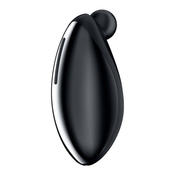 SATISFYER SPOT ON 2 BLACK IN HAND DEMONSTRATING SIZE