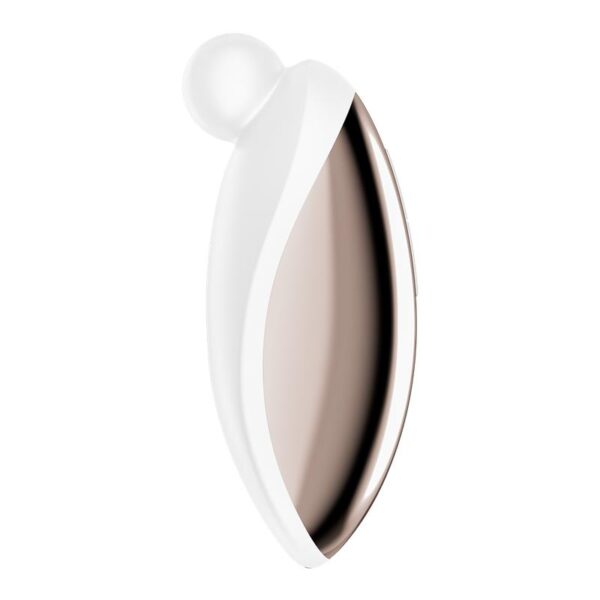 SATISFYER SPOT ON 2 WHITE VIBRATOR SHOWING FLEXIBLE TIP