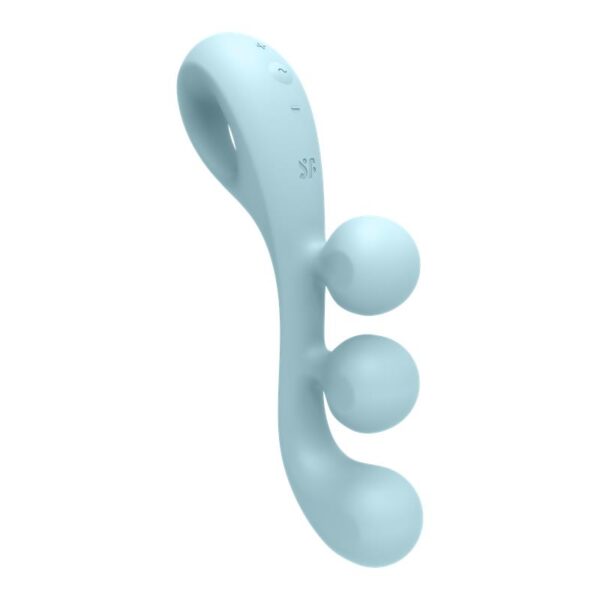 SILICONE STIMULATOR TRI BALL 2 LIGHT BLUE