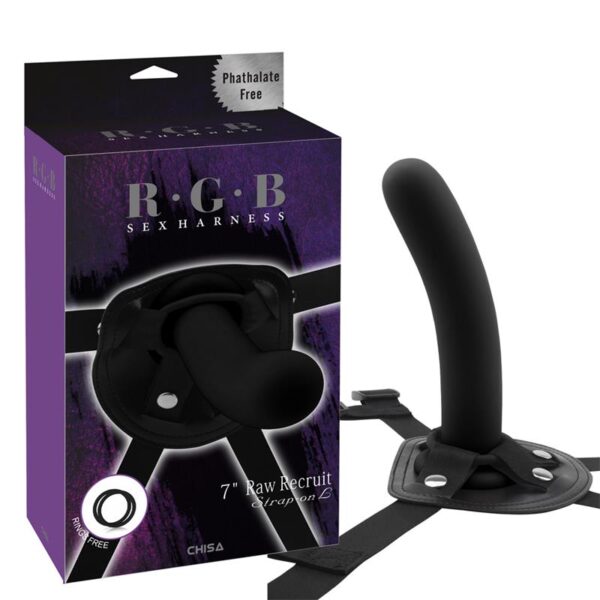 STRAP-ON WITH DILDO RAW RECRUIT SIZE L BLACK