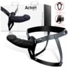 STRAP ON WITH HOLLOW DILDO PREMIUM SILICONE SIZE S BLACK