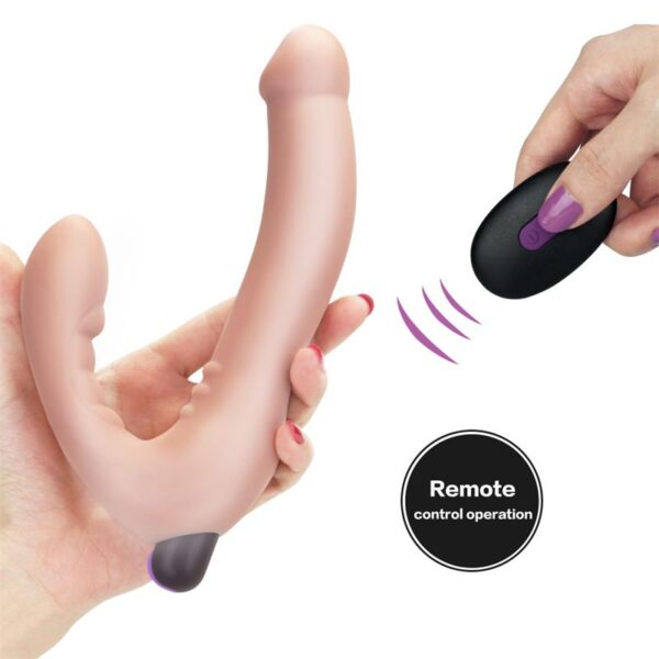 STRAPLESS DOBLE DILDO SILICONE USB WATERPROOF