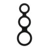 TRIPLE COCK RING BLACK