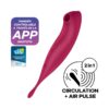 TWIRLING PRO CLITORIS SUCKER AND VIBE APP SATISFYER CONNECT DARK RED