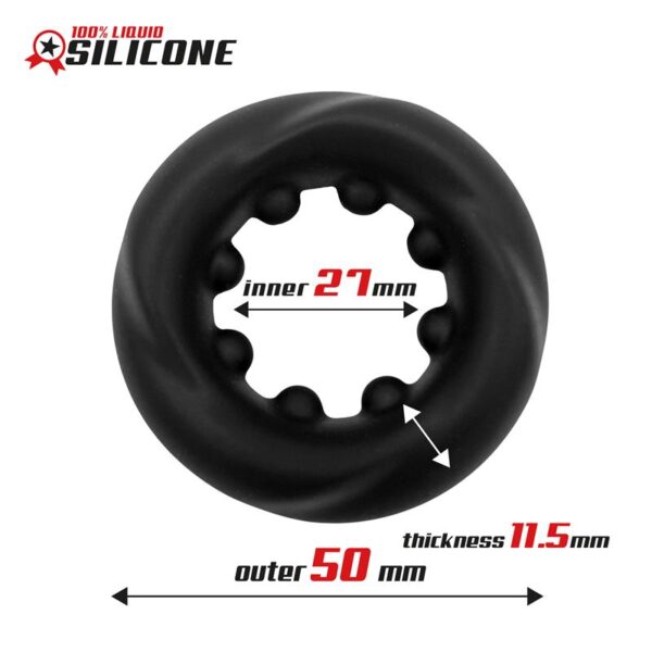 TWISTED LIQUID SILICONE COCK RING 2.7 CM - IMAGE 3