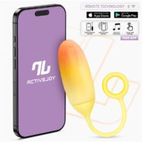 Vibrating Egg with APP double layer silicone yellow/orange